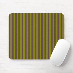 Streifenmuster in Schokoladenbraun und Olivgrün Mousepad