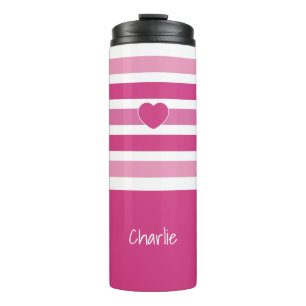 Streifenmuster individuell monogramm tumbler thermosbecher