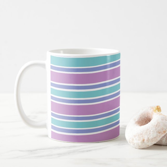 Streifenmuster Kaffeetasse (Mit Donut)