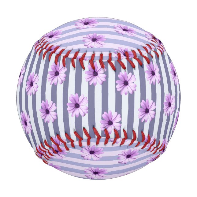 Streifenmuster mit lila Molsen Baseball (Vorderseite)