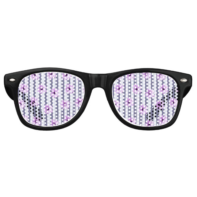 Streifenmuster mit lila Molsen Partybrille (Vorderseite)
