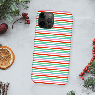 Streifenmuster   Moderne farbenfrohe Weihnachtsfre iPhone 16 Pro Hülle