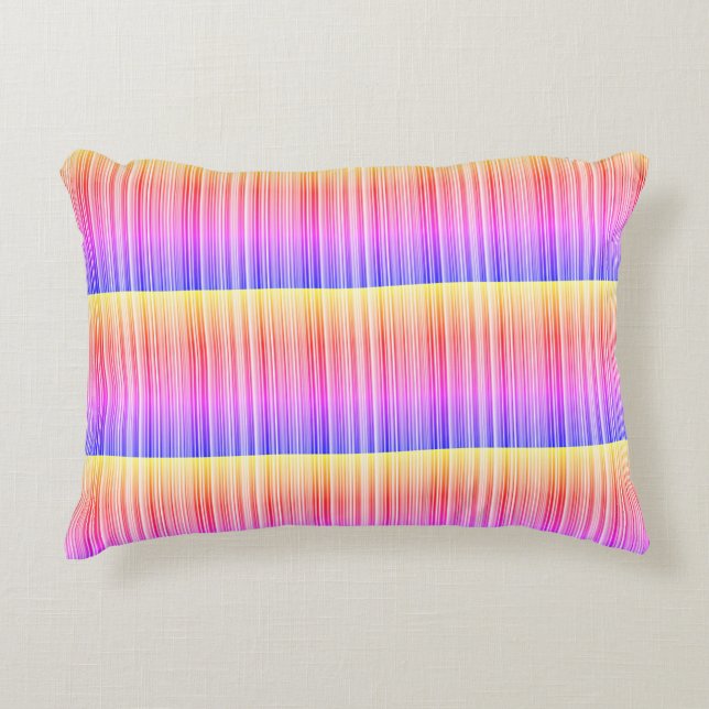 Streifenmuster regenbogenfarben dekokissen (Vorderseite)