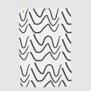 Streifenmuster Schwarz/Weiß Golfhandtuch