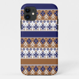 Streifenskandinavisches Muster braun blau Case-Mate iPhone Hülle