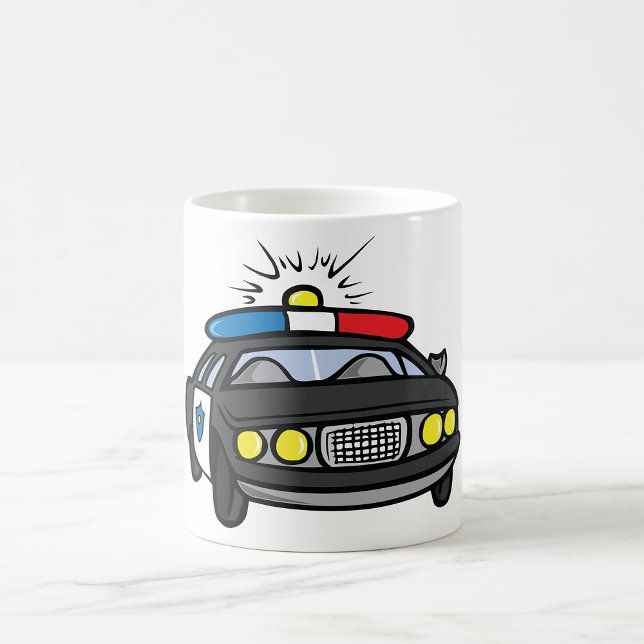 Streifenwagen mit blinkenden Sirenenlichtern Kaffeetasse (Von Creator hochgeladen)