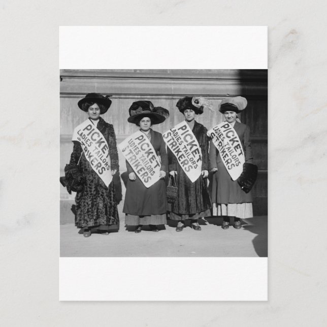 Streik der Damen Schneider, 1910 Postkarte (Vorderseite)