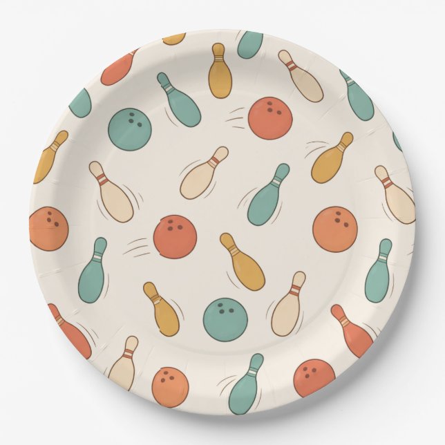 Streik dich glücklich Bowling-Party Kinder Pappteller (Vorderseite)