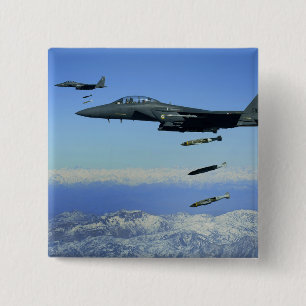 Streik-Eagle-Flugzeuge der US-Luftwaffe-F-15E Button