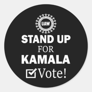 Streik für Kamala-Abstimmung Runder Aufkleber