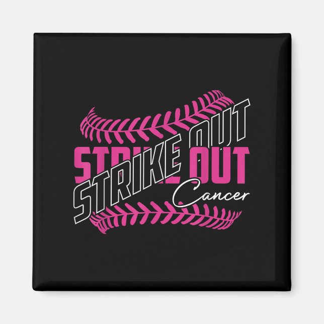 Streik gegen Brustkrebs Baseball Softball  Magnet (Vorne)
