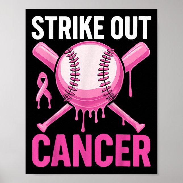 Streik gegen Brustkrebs-Bewusstsein Baseball Poster (Vorne)