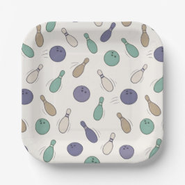 Streik mit einigem Spaß Vintage Bowling-Party für  Pappteller