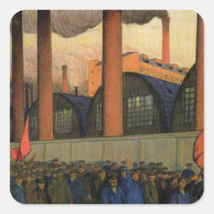 Streik Quadratischer Aufkleber