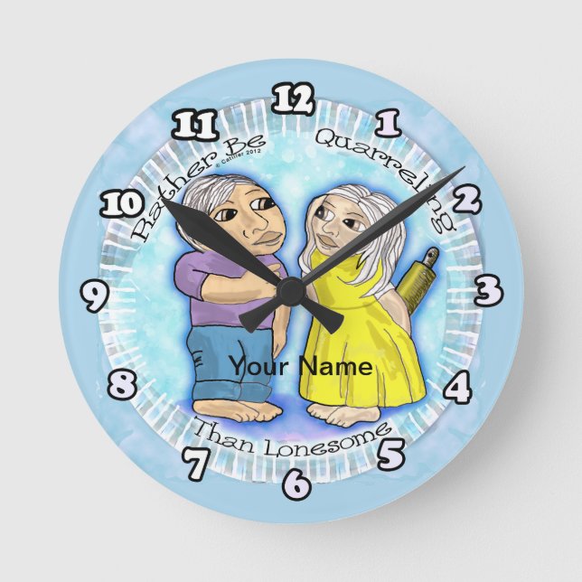 Streitereien oder Einsamkeit  Runde Wanduhr (Vorderseite)