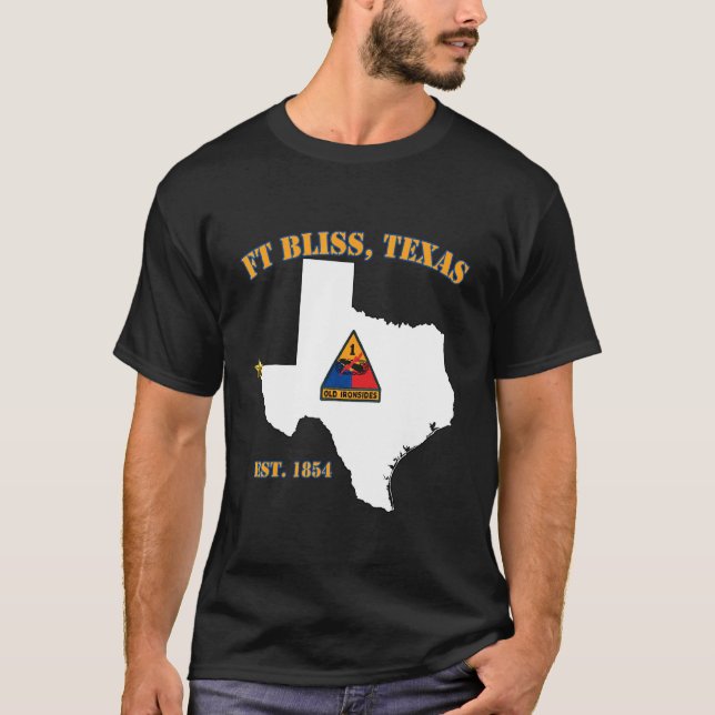 Streitkräftebasis Fort Bliss X 1. gepanzerte Divis T-Shirt (Vorderseite)