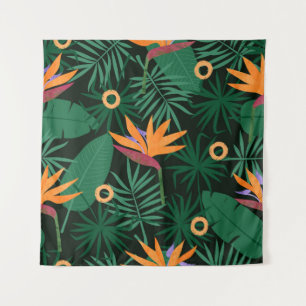 Strelitzia-Blume: Vintager Hintergrund Wandteppich