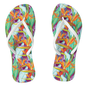 Strelitzia-Muster Flip Flops
