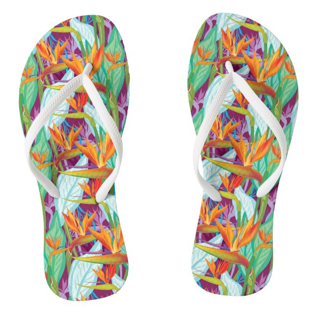 Strelitzia-Muster Flip Flops (Fußbett)