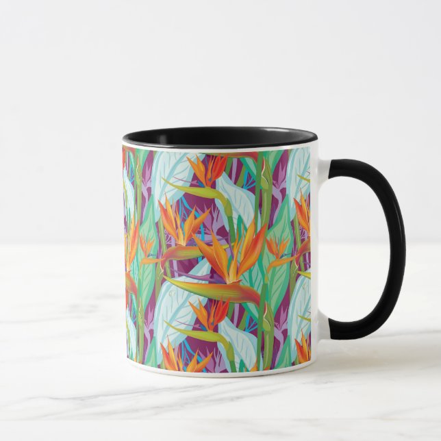Strelitzia-Muster Tasse (Rechts)