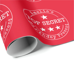 Streng Geheim & Persönlicher Geburtstag Geschenkpapier