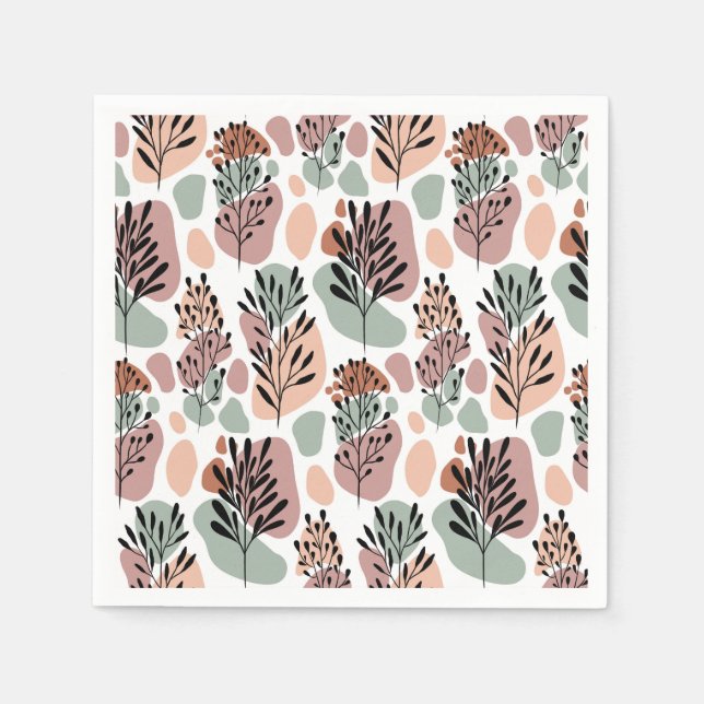 Strenge Blätter und Bio Formen Serviette (Vorderseite)