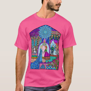 Strenge Liebe im festgeklemmten Glasfenster T-Shirt