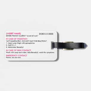 Strenger Allergie Identifikations- u. EIS-Umbau Gepäckanhänger