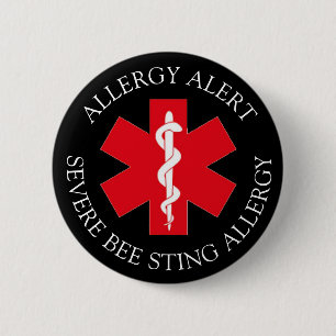 Strenger BIENENSTICH-Allergie-Alarm-Knopf Button