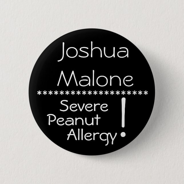 Strenger Erdnuss-Allergieknopf Button (Vorderseite)