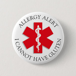 Strenger GLUTEN Allergie-Alarm-Knopf Button