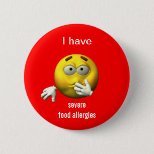 Strenger Nahrungsmittelallergieknopf Button