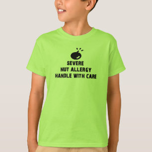 Strenger Nuss-Allergie-Alarm-T - Shirt für Kinder
