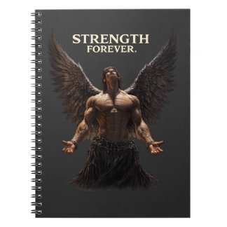 Strength Forever Dark Angel Design – Motivational  Notizblock
