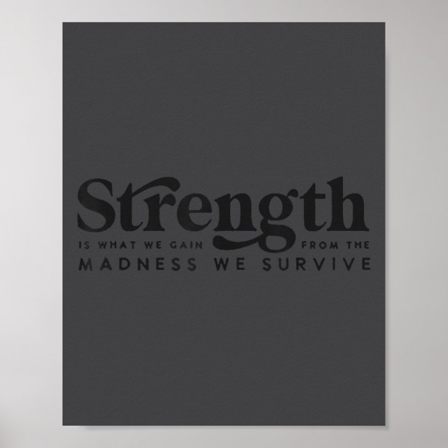 Strength Is What We Gain From The Madness We Survi Poster (Vorne)
