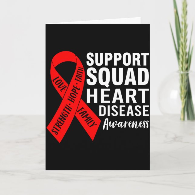 Strength Support Squad Heart Disease Awareness Red Karte (Vorderseite)