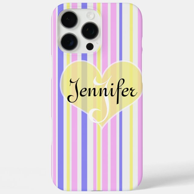 Strepen patroon (paars, geel, wit en roze) Case-Mate iPhone hülle (Rückseite)