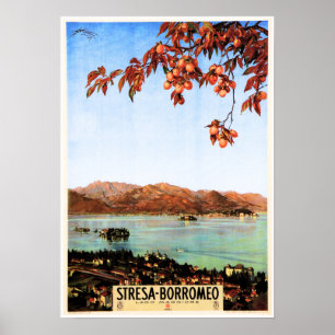 STRESA BORROMEO Borromäische Insel Vintag Italien Poster