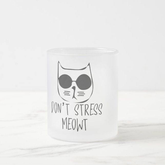 Stress bedeutet motivierend Katzendesign Mattglastasse (Mittel)