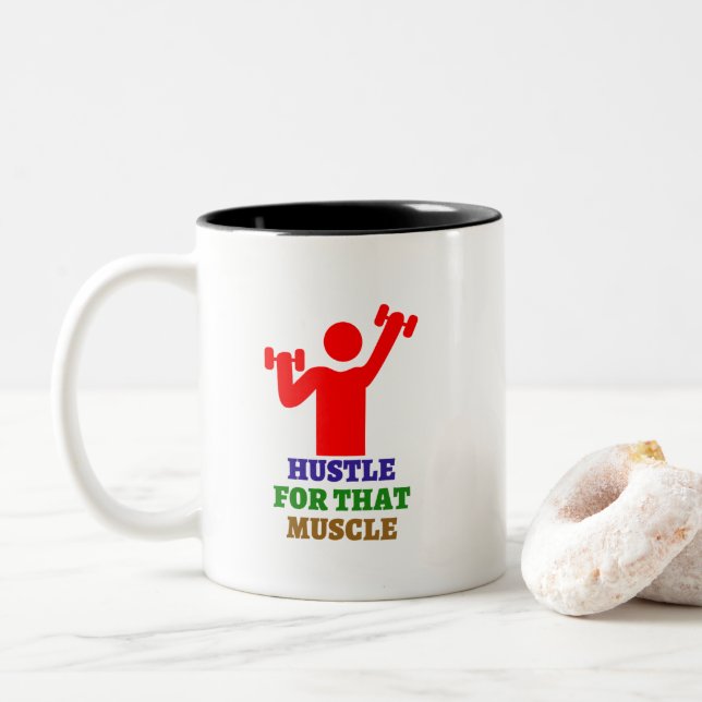 Stress für diesen Muskel | Die besten Gymnastikges Zweifarbige Tasse (Mit Donut)