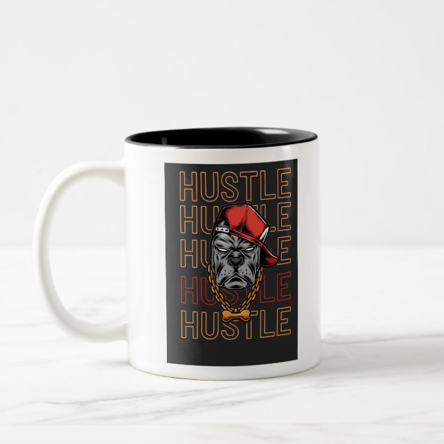 Stress, Hustel, Stress, Hustel Zweifarbige Tasse (Links)