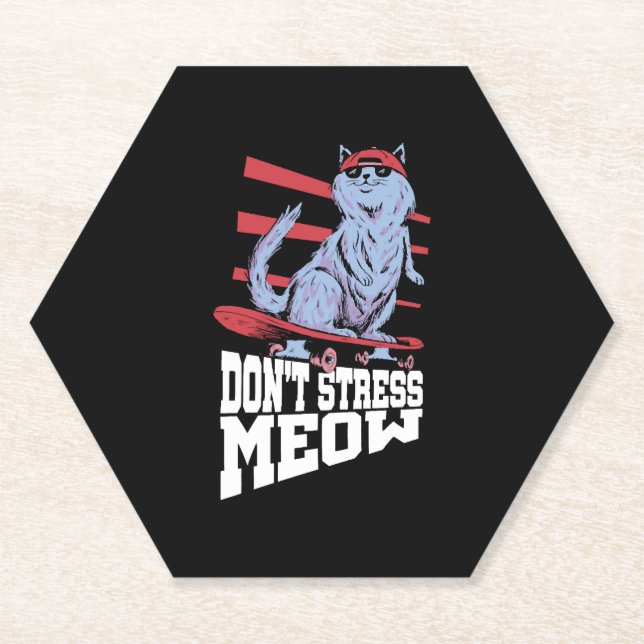 Stress Meow Stress Awareness Month Untersetzer (Vorderseite)