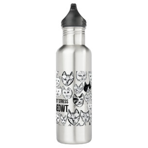 Stress Meowt Funny Cat Aluminium Wasserflasche Edelstahlflasche