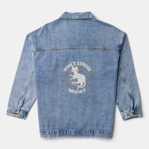 Stress Meowt Funny Spooky Halloween Pet Geschenk Jeansjacke