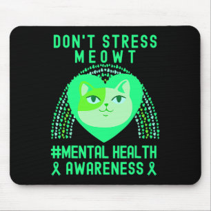 Stress Meowt Mental Health Awareness Rainbow Mousepad