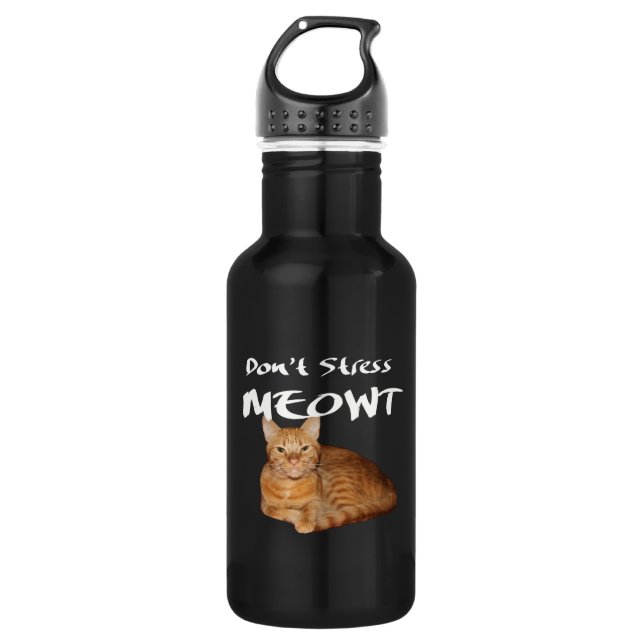 Stress Meowt nicht - Orange Cat Stress Me out Edelstahlflasche (Vorderseite)