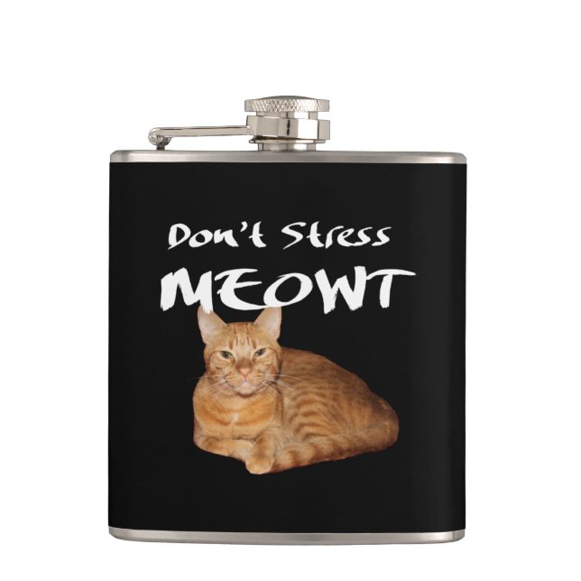 Stress Meowt nicht - Orange Cat Stress Me out Flachmann (Vorderseite)
