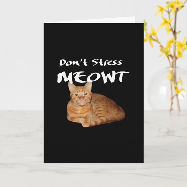 Stress Meowt nicht - Orange Cat Stress Me out Karte (Gelbe Blume)