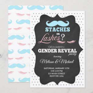 Stress oder Lashes Gender Reveal Einladungen