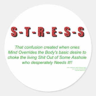 Stress Runder Aufkleber